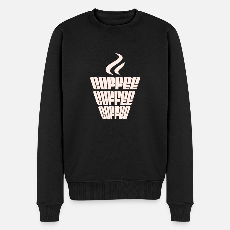 Coffee Coffee Coffee - Männer Premium Bio Pullover - Schwarz