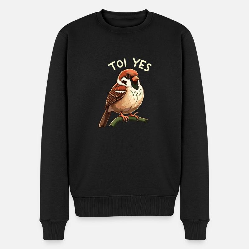 Toi yes moineau - Pull Premium bio Homme - noir