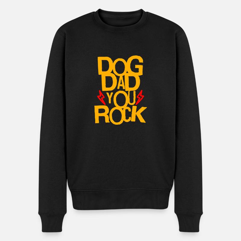 Hundepapa – Du rockst einfach! - Männer Premium Bio Pullover - Schwarz