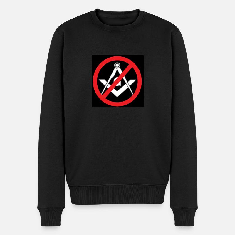 Anti Freemason Artwork Anti Freimaurer Sticker - Männer Premium Bio Pullover - Schwarz