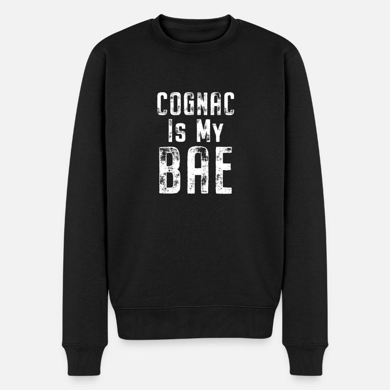 Cognac ist mein Bae Cognac Liebhaber - Männer Premium Bio Pullover - Schwarz