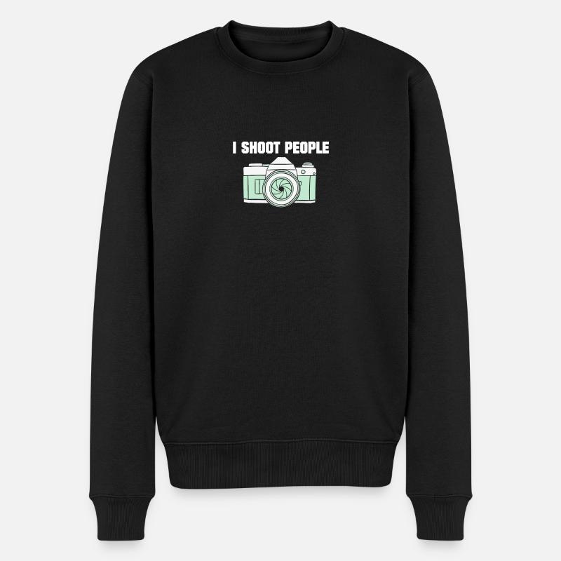 I Shoot People - Männer Premium Bio Pullover - Schwarz