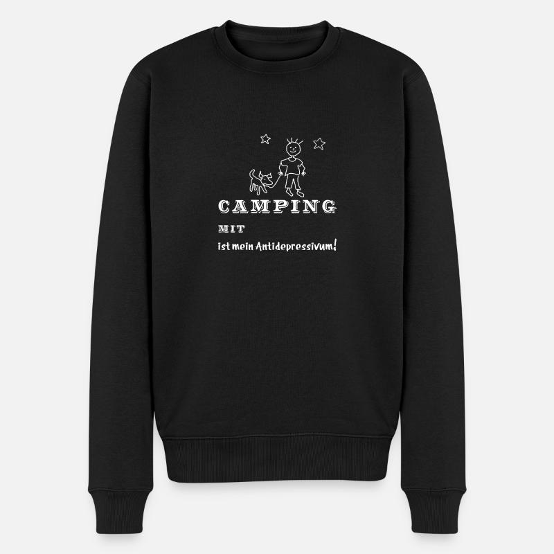 camping mit hund - Männer Premium Bio Pullover - Schwarz