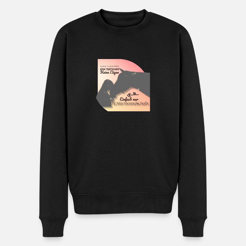 echte Freundschaft - Männer Premium Bio Pullover - Schwarz