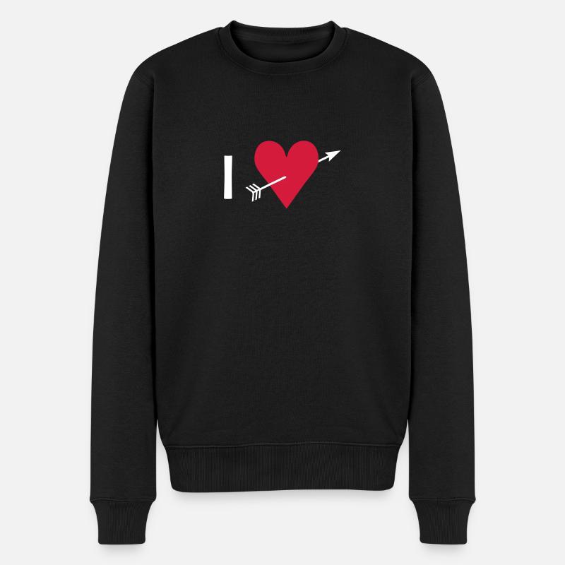 I ♥ / I love - Männer Premium Bio Pullover - Schwarz