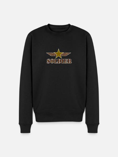 Soldier Camouflage Big Star - Men's Premium Organic Jumper - black