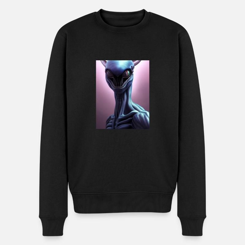 Gruseliges Alien - Männer Premium Bio Pullover - Schwarz