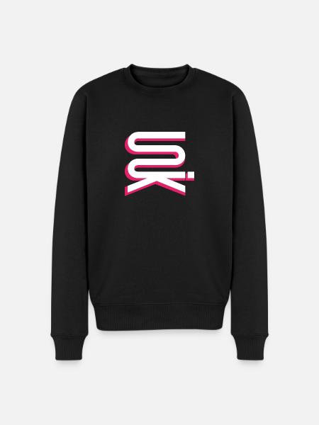 UNIK high vertical whitepink - Men's Premium Organic Jumper - black
