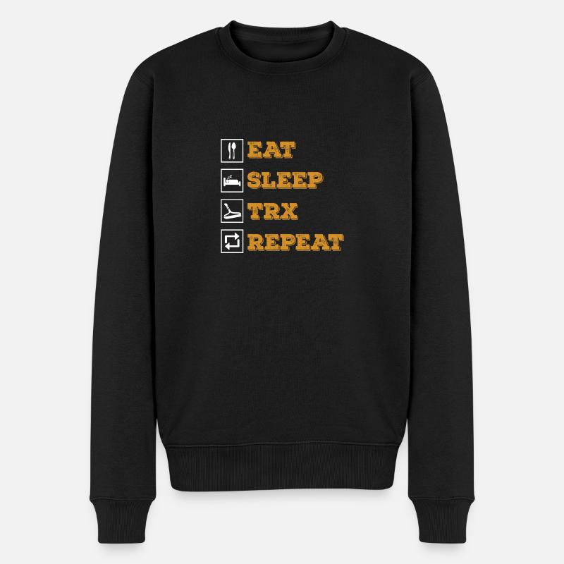 MANGER DORMIR TRX RÉPÉTER GYM Entraînement BODYBOUILDING - Pull Premium bio Homme - noir