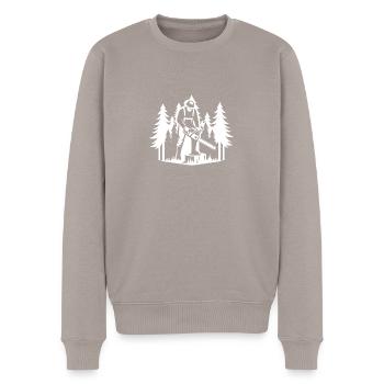 Forestry workers during felling - Men's Premium Organic Jumper - taupe - Front - Nico (187cm)