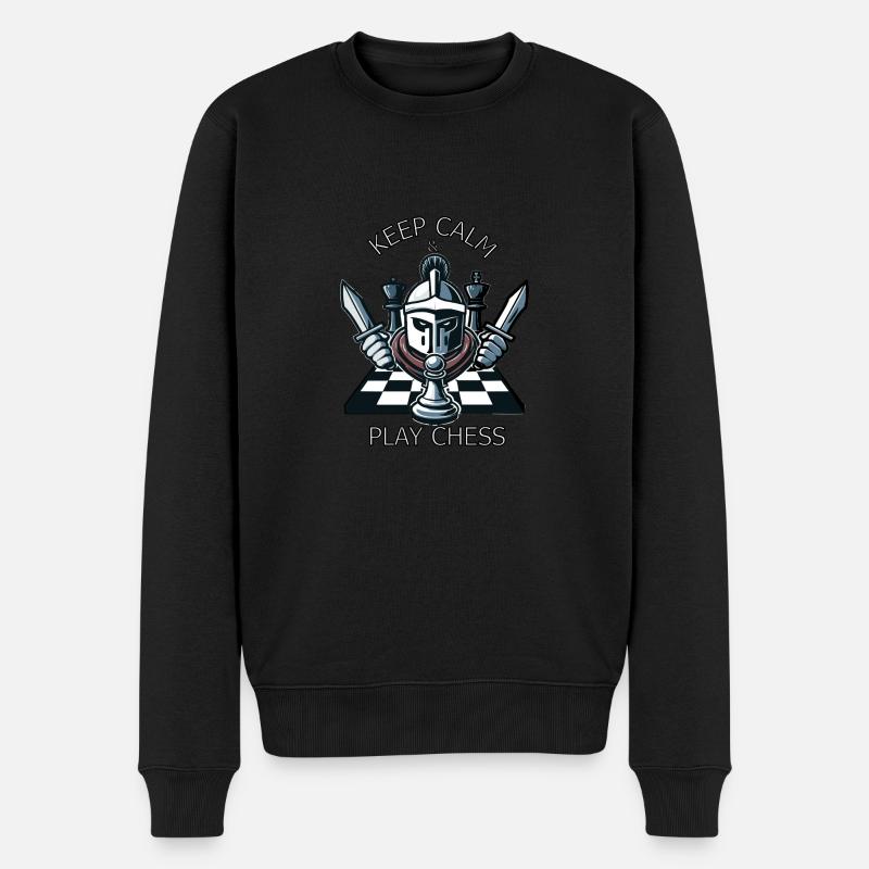SCHACH SPIELEN - Männer Premium Bio Pullover - Schwarz