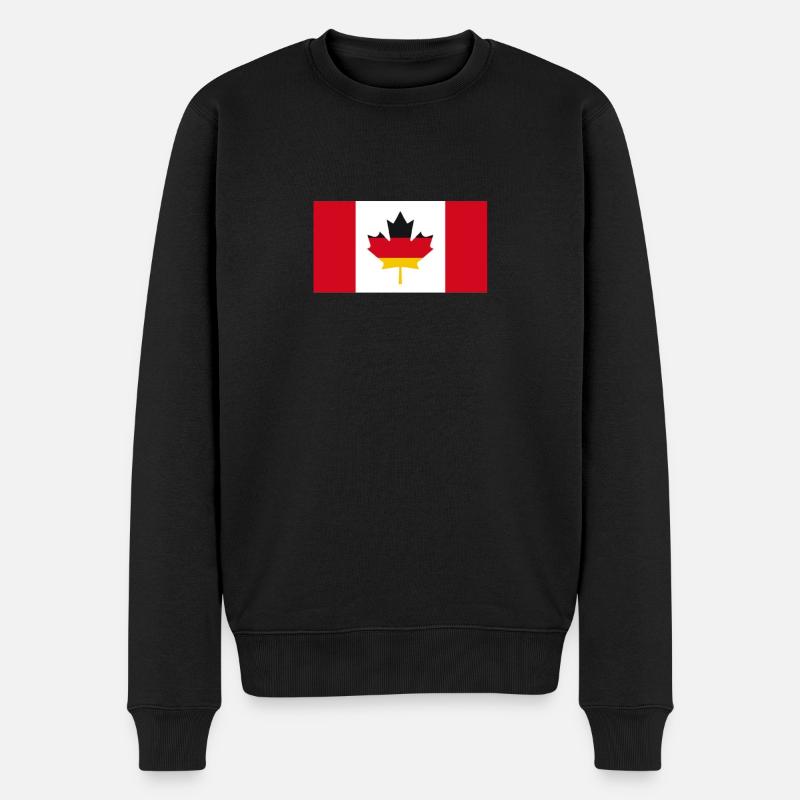 Deutsch-Kanadische Maple Leaf Flagge - Männer Premium Bio Pullover - Schwarz