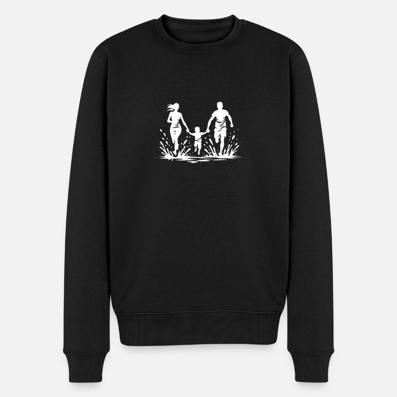Modderlauf Mutter Vater Kind - Männer Premium Bio Pullover - Schwarz