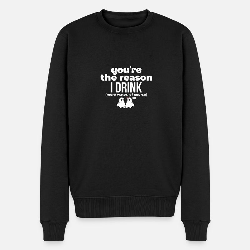 V01 GHOST ZITATE 15 - Männer Premium Bio Pullover - Schwarz