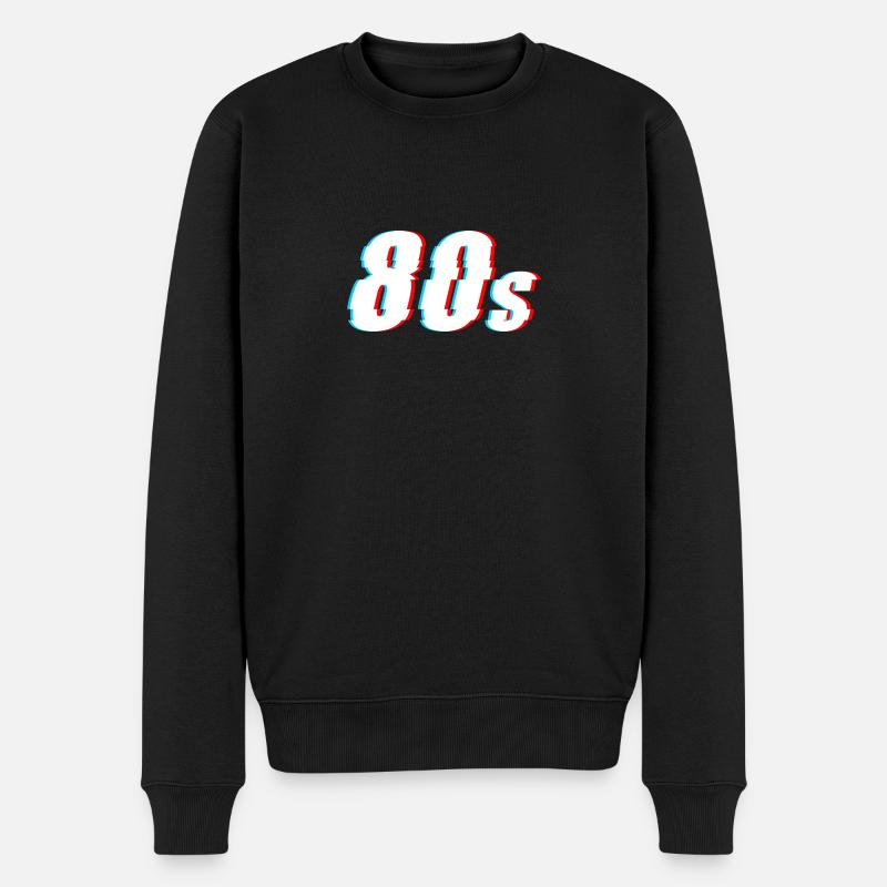 80s 80 Glitch - Pull Premium bio Homme - noir