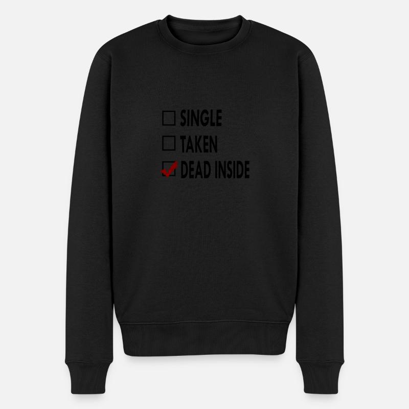 SINGLE noir blanc DEAD - Pull Premium bio Homme - noir