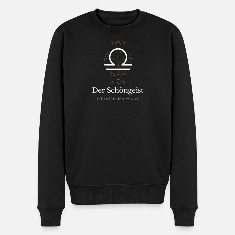 Der Schöngeist - Sternzeichen Waage - Männer Premium Bio Pullover - Schwarz
