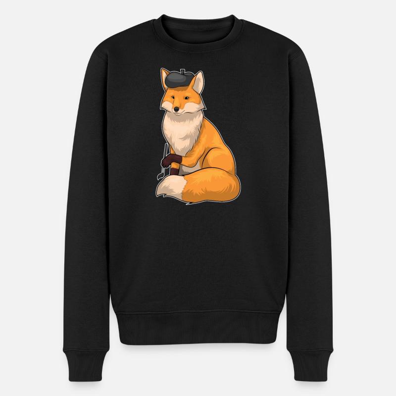 Fuchs Maler Pinsel Malen - Männer Premium Bio Pullover - Schwarz