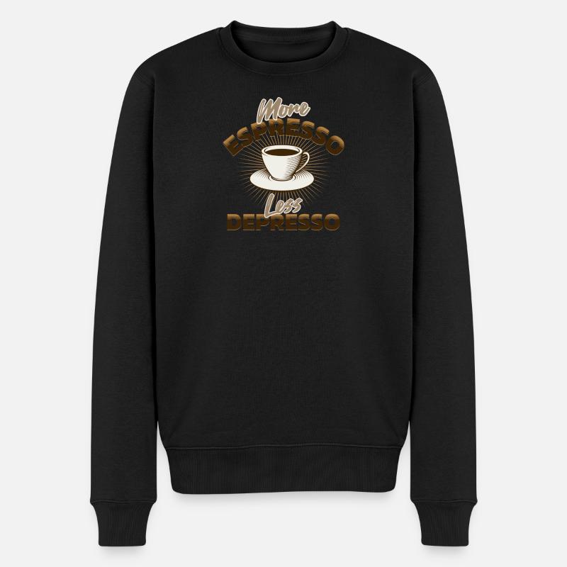 More Espresso - Männer Premium Bio Pullover - Schwarz