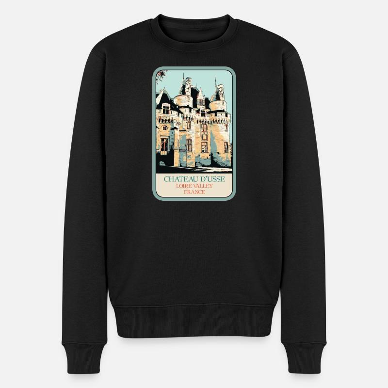 Château d'Ussé, Vallée de la Loire - Pull Premium bio Homme - noir