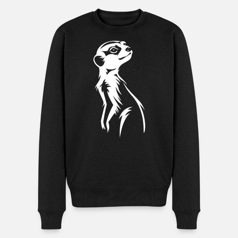 Erdmännchen Geschenk - Männer Premium Bio Pullover - Schwarz