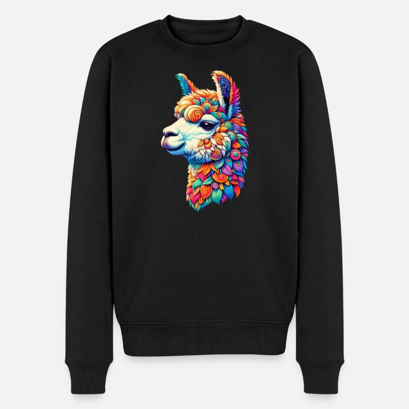 Alpaka - Männer Premium Bio Pullover - Schwarz