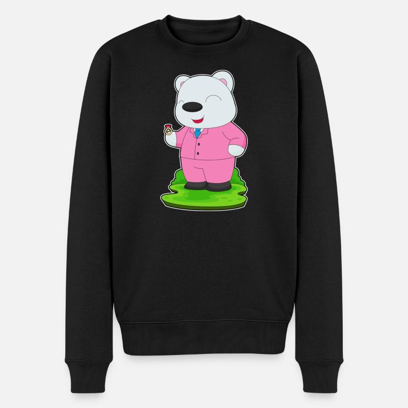 Eisbär Bräutigam Ehering Hochzeit - Männer Premium Bio Pullover - Schwarz