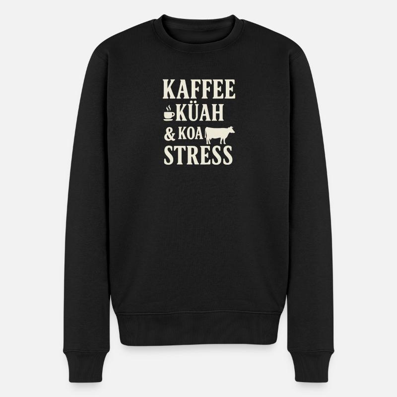 Stress de la vache café - Pull Premium bio Homme - noir