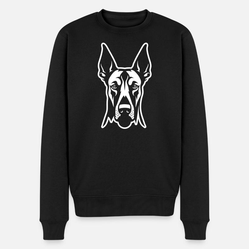 Tête de chien Doberman - Pull Premium bio Homme - noir