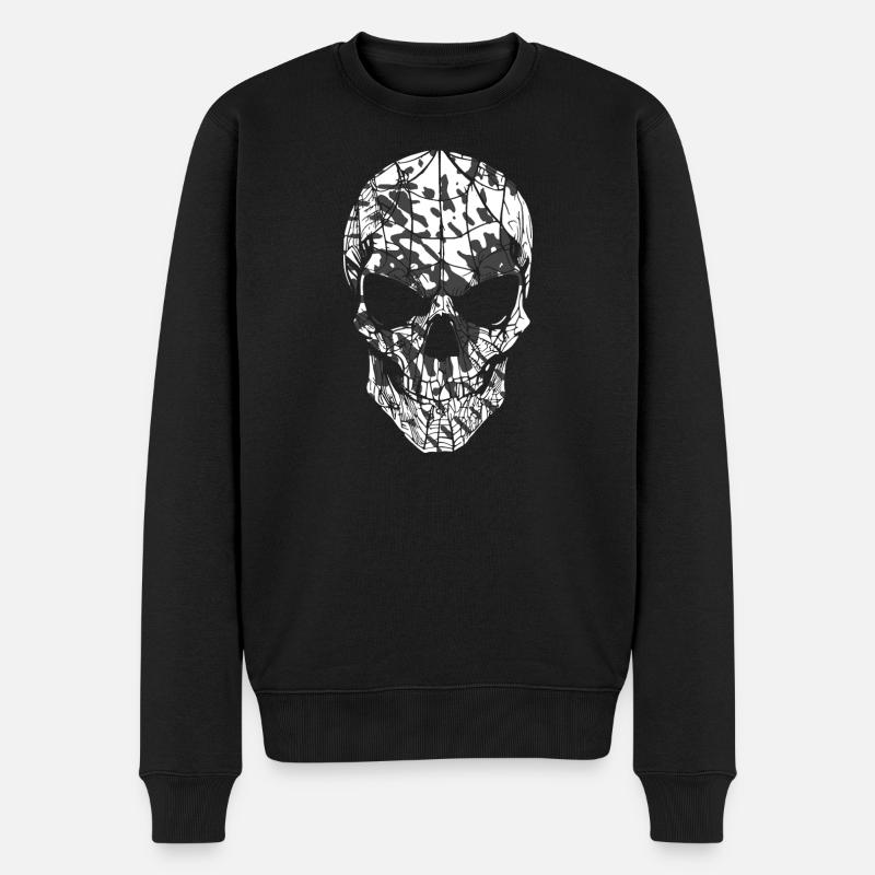 Skull Camouflage Pattern Black White - Men's Premium Organic Jumper - black