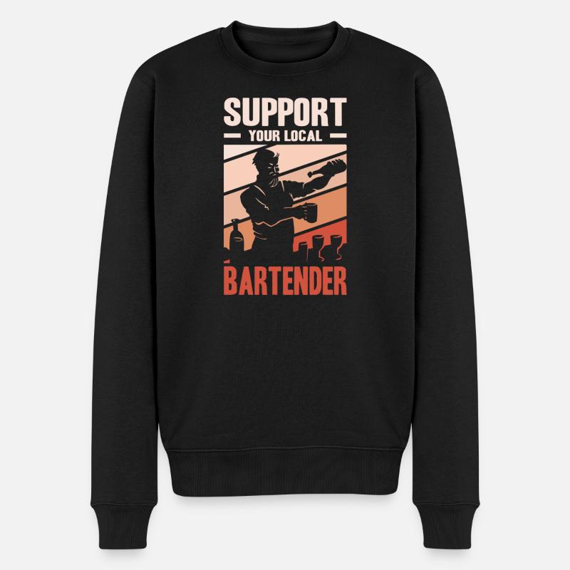 Barkeeper Geschenke Abschied Gastronomie - Männer Premium Bio Pullover - Schwarz
