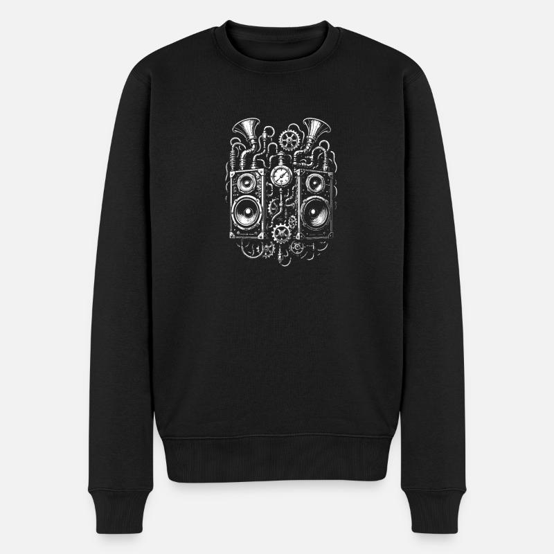 Illustration du matériel audio steampunk - Pull Premium bio Homme - noir