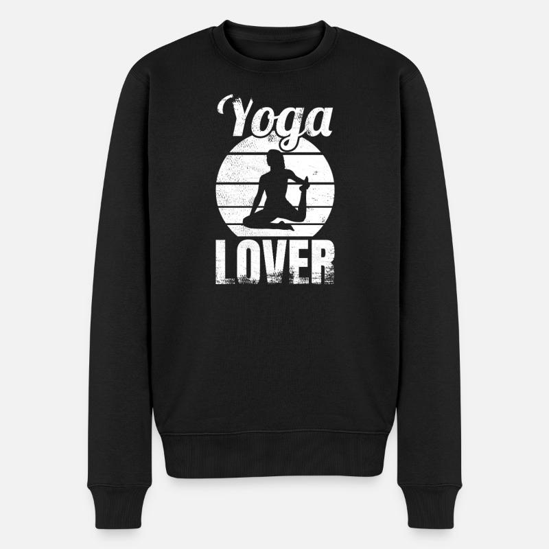 Yoga Liebhaber - Männer Premium Bio Pullover - Schwarz