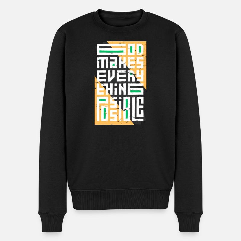 Dieu rend tout possible - Pull Premium bio Homme - noir
