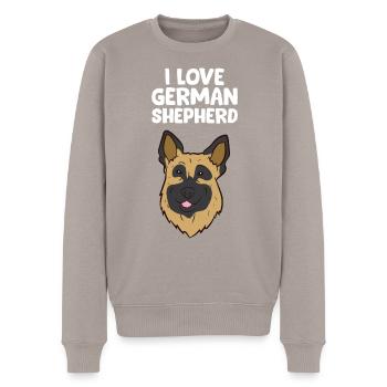 Berger allemand - I love German Shepherd - Pull Premium bio Homme - taupe - Devant - Nico (187cm)