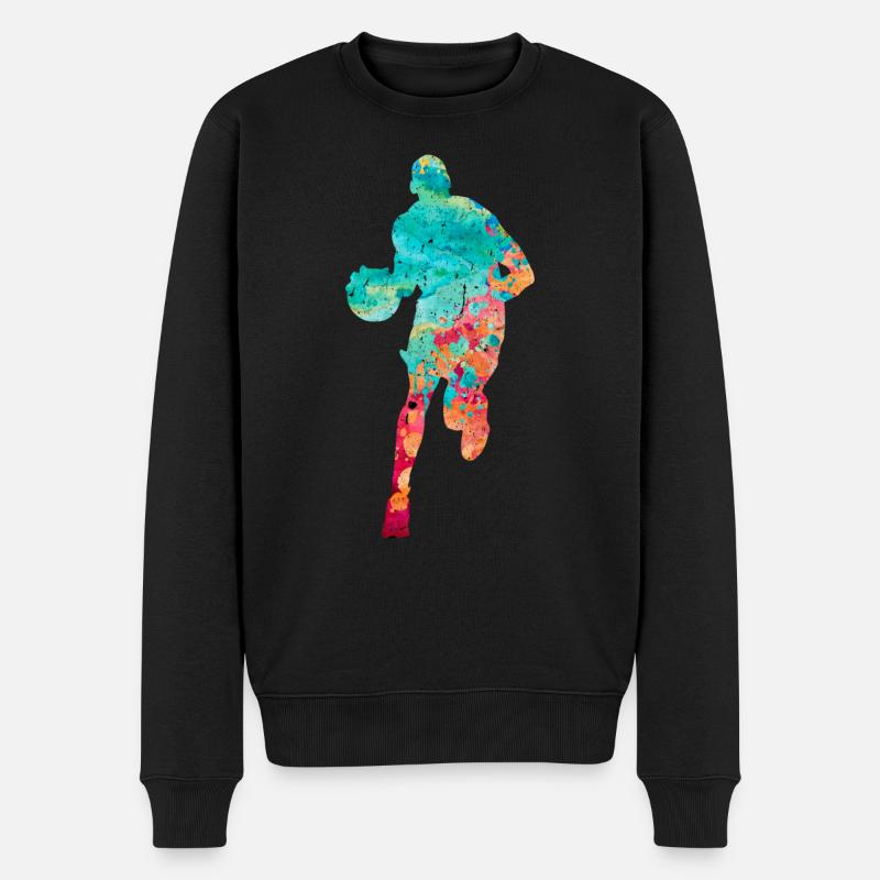 Basketball Spieler - Männer Premium Bio Pullover - Schwarz