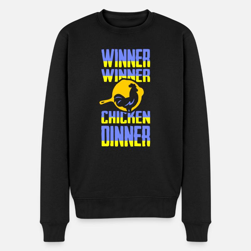 winer winer chicken dinner t-shirt - Pull Premium bio Homme - noir