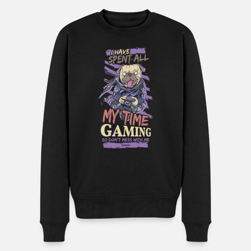 Gaming - Männer Premium Bio Pullover - Schwarz