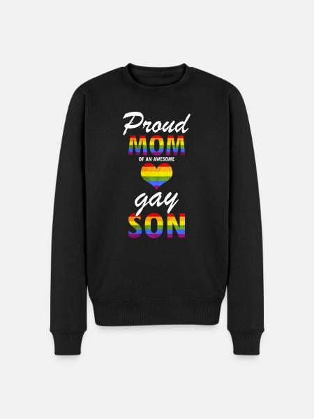 Stolt MAMMA till en fantastisk gay son söta Pride-mönster - Ekologisk premiumtröja herr - svart