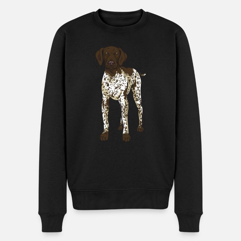 Deutsch Kurzhaar GSP Hund Geschenk - Männer Premium Bio Pullover - Schwarz