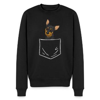 Zwergpinscher Rehpinscher Min Pin Hund - Männer Premium Bio Pullover - Schwarz - Vorne - Nico (187cm)