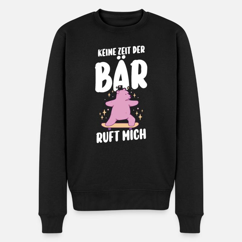 Braunbär Bär - Männer Premium Bio Pullover - Schwarz