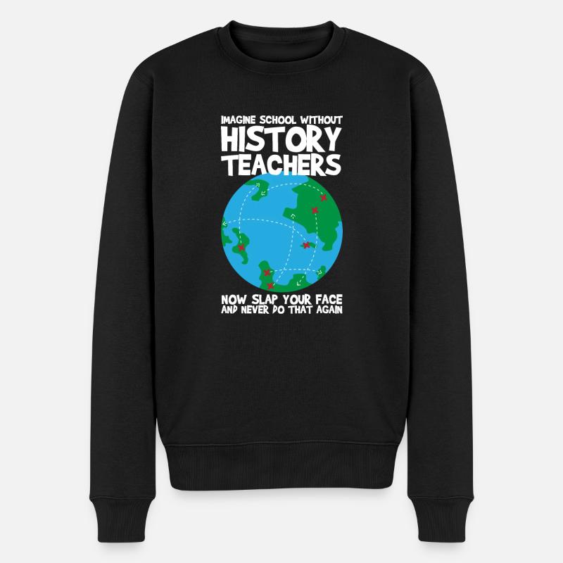 Geschichtslehrer Schule Geschichte Lehrer - Männer Premium Bio Pullover - Schwarz