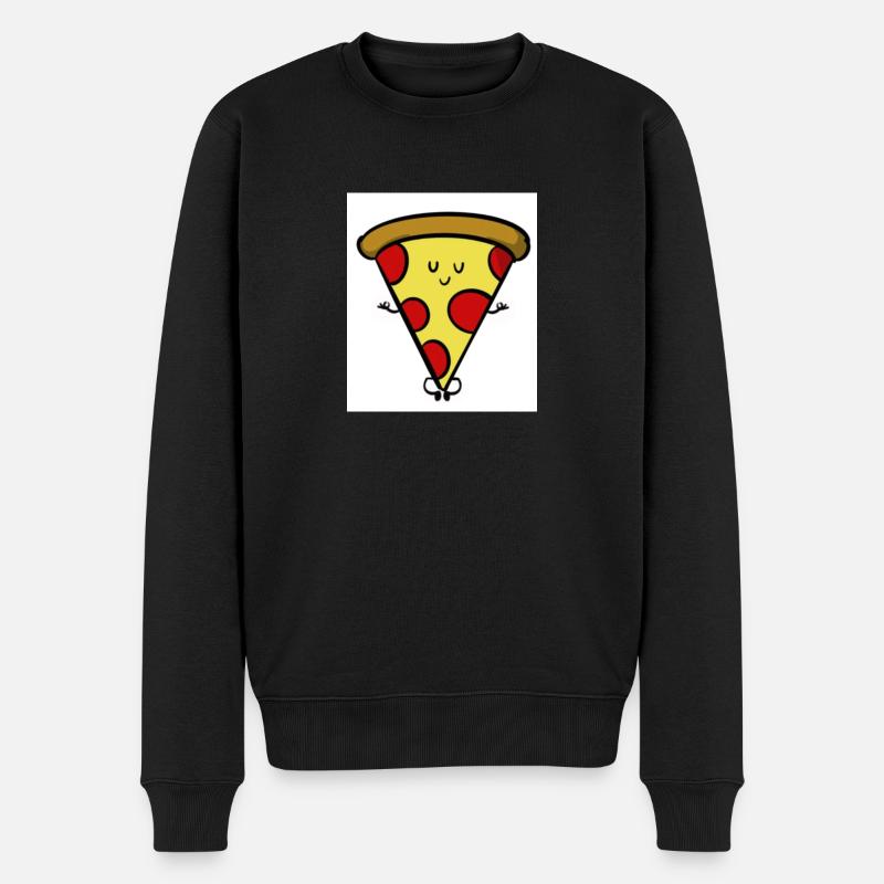 Pizza - Männer Premium Bio Pullover - Schwarz