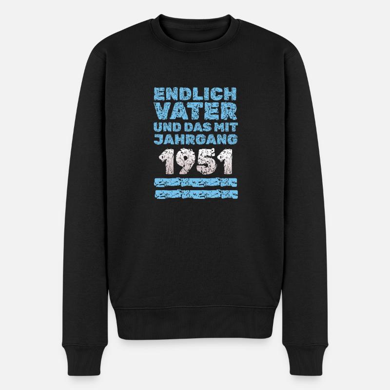 mit 1951 - Männer Premium Bio Pullover - Schwarz