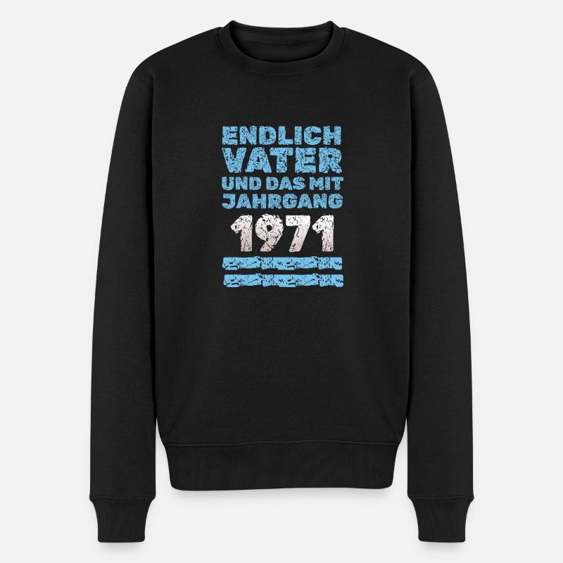 Vater 1971 - Männer Premium Bio Pullover - Schwarz