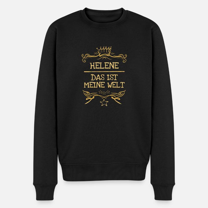 Helene als Mädchenname - Männer Premium Bio Pullover - Schwarz