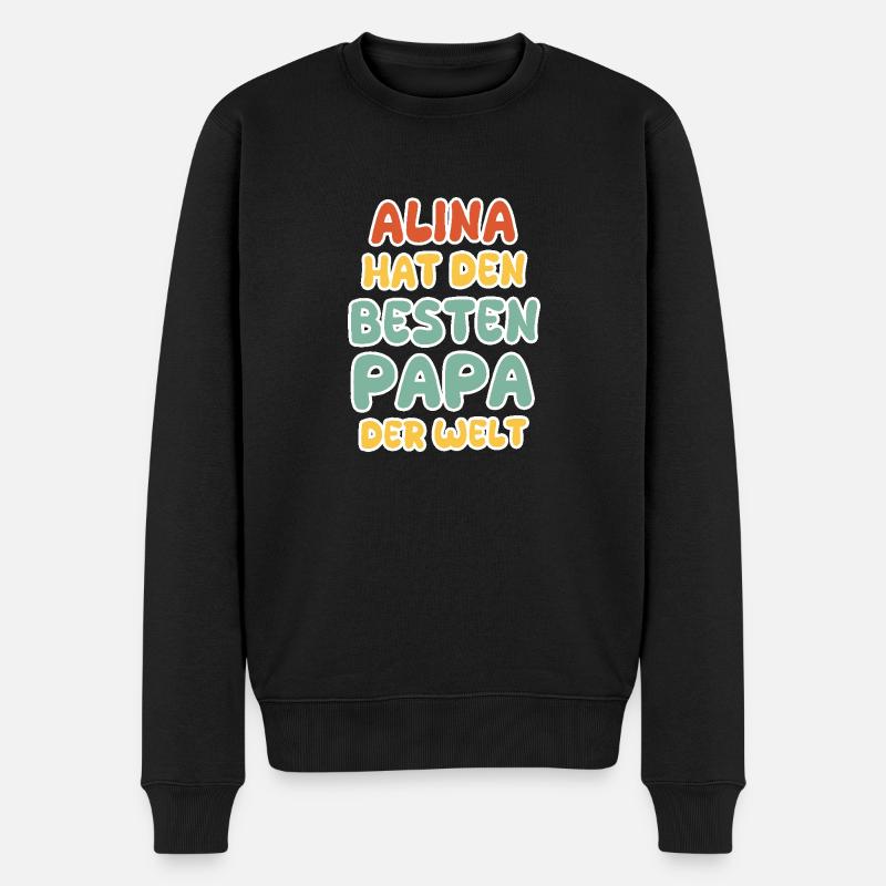 Alina als Baby - Männer Premium Bio Pullover - Schwarz