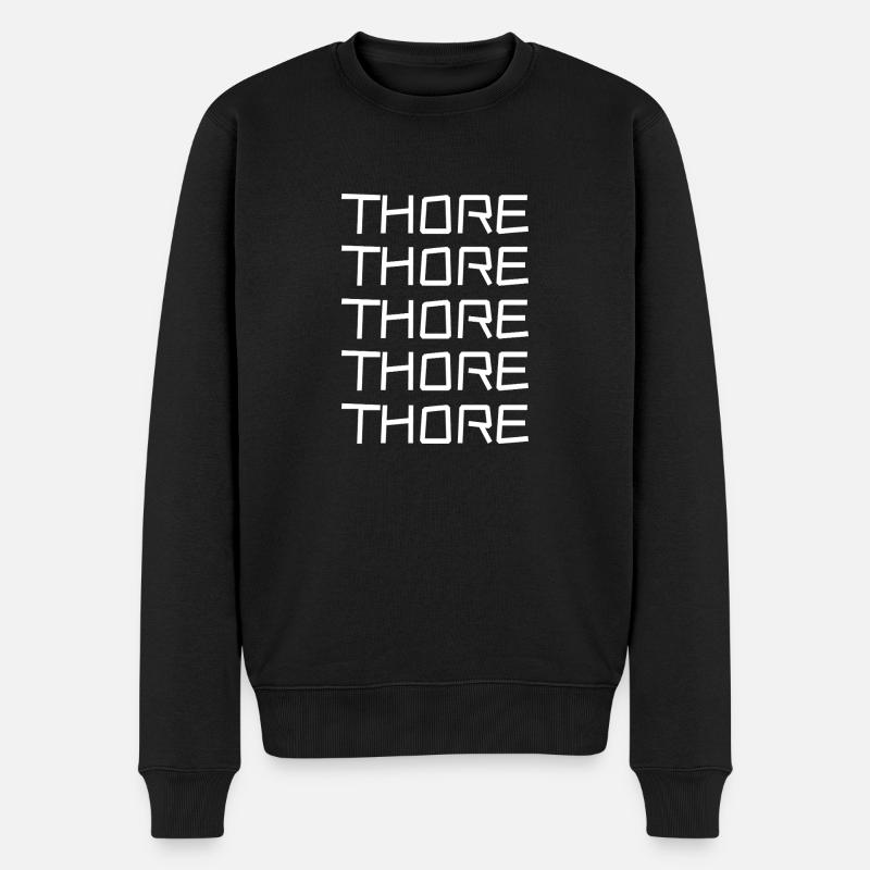 Jungeselle Thore - Männer Premium Bio Pullover - Schwarz
