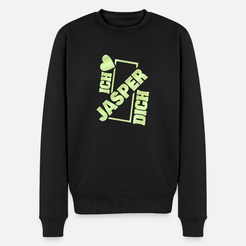 Jasper als Couple - Männer Premium Bio Pullover - Schwarz